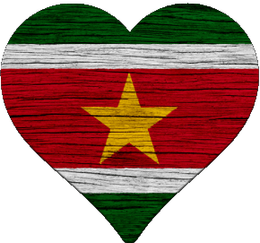 Corazón Surinam América Banderas 