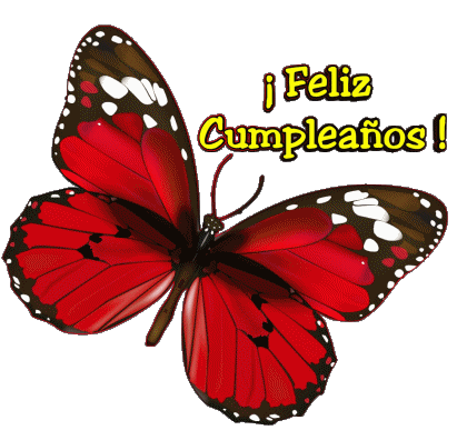 004 Fondo transparente Mariposas Feliz Cumpleaños Español Mensajes 