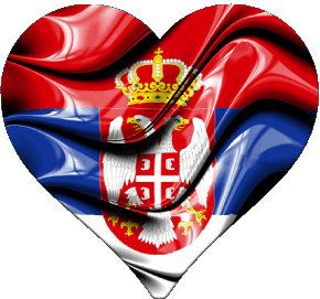 Cuore Serbia Europa Bandiere 