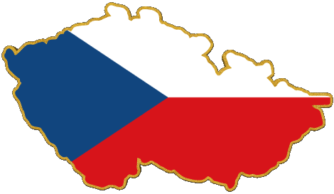 Karte Tschechische Republik Europa Fahnen 