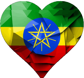 Coeur Ethiopie Afrique Drapeaux 