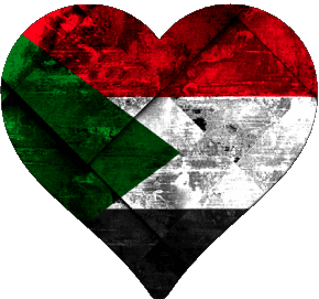 Heart Sudan Africa Flags 