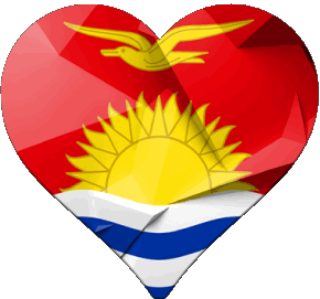 Heart Kiribati Oceania Flags 