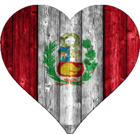 Coeur Pérou Amériques Drapeaux 