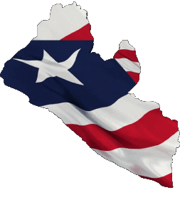 Karte Liberia Afrika Fahnen 