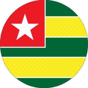 Rond Togo Africa Flags 