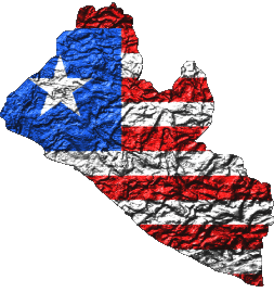 Mapa Liberia África Banderas 