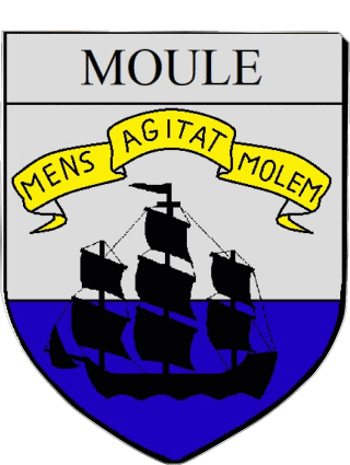Blasón-Blasón LE MOULE 971 Departamentos - Ciudades Francia Banderas 