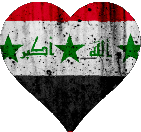 Corazón Iraq Asia Banderas 