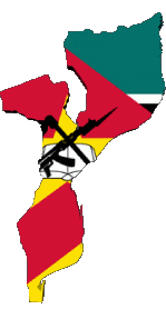 Mapa Mozambique África Banderas 