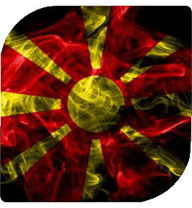 Quadrato Macedonia Europa Bandiere 