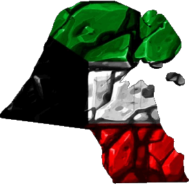 Map Kuwait Asia Flags 