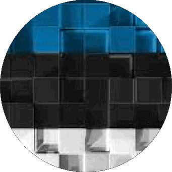 Round Estonia Europe Flags 