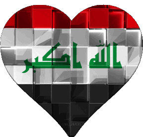 Heart Iraq Asia Flags 