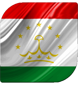 Square Tajikistan Asia Flags 