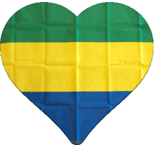 Corazón Gabón África Banderas 
