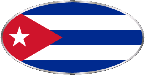 Oval 01 Cuba América Banderas 