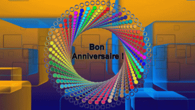 002 Sfondo animato Abstrait - Géométrique Bon Anniversaire Francese Messagi 