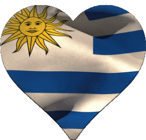 Cuore Uruguay America Bandiere 