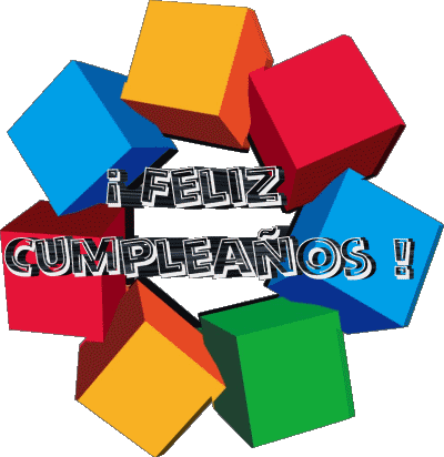 004 Fond Transparent Abstracto - Geométrico Feliz Cumpleaños Espagnol Messages 