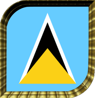 Square St. Lucia America Flags 