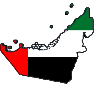 Carta Geografica Emirati Arabi Uniti Asia Bandiere 