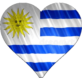 Corazón Uruguay América Banderas 