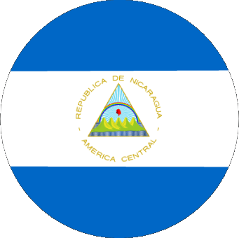 Round Nicaragua America Flags 