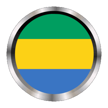 Round - Rings Gabon Africa Flags 