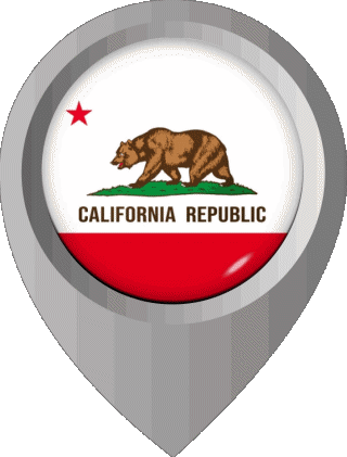 Epingle de Localisation Californie U.S.A - Etats Amériques Drapeaux 