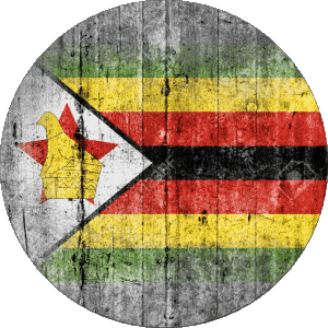 Runde Zimbabwe Afrika Fahnen 