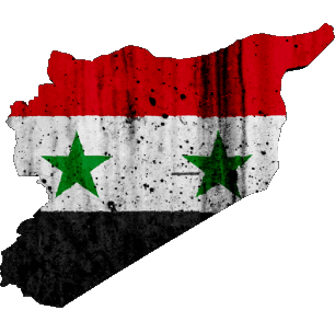 Mapa Siria Asia Banderas 