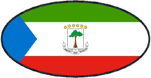 Ovale 01 Guinée Equatorial Afrique Drapeaux 