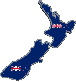 Map New Zealand Oceania Flags 