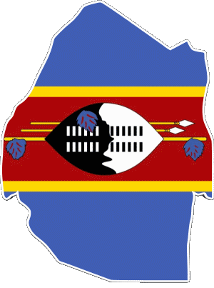 Mapa Eswatini África Banderas 