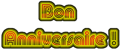 001 Fluo - Neon Bon Anniversaire French Messages 