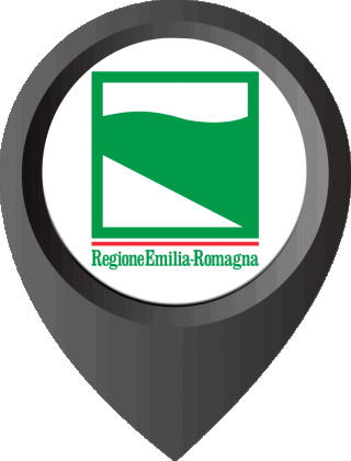 Standort-Pin Emilia-Romagna Italien Europa Fahnen 