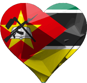 Corazón Mozambique África Banderas 