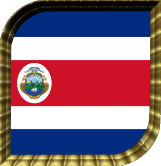 Square Costa Rica America Flags 
