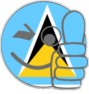 Smiley - OK St. Lucia America Flags 