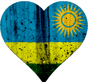 Coeur Rwanda Africa Flags 