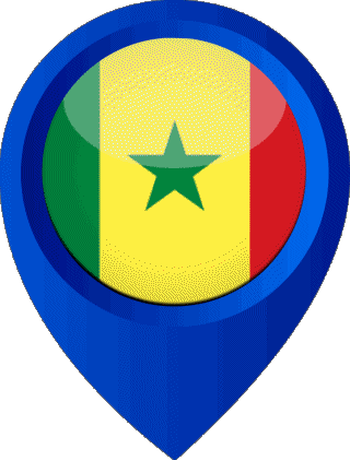 Epingle de Localisation Sénégal Afrique Drapeaux 