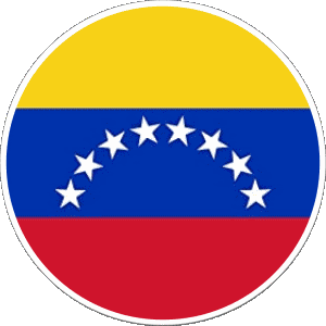 Round Venezuela America Flags 
