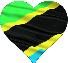 Coeur Tanzania Africa Flags 
