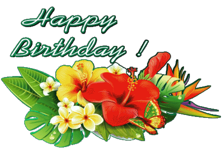 001 Transparenter Hintergrund Floral Happy Birthday Englisch Nachrichten 