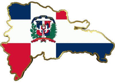 Carta Geografica Repubblica Dominicana America Bandiere 