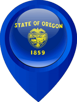 Standort-Pin Oregon U.S.A - States Amerika Fahnen 