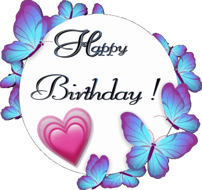 010 Transparenter Hintergrund Butterflies Happy Birthday Englisch Nachrichten 