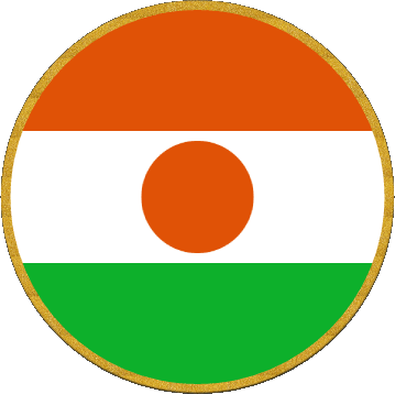 Round Niger Africa Flags 