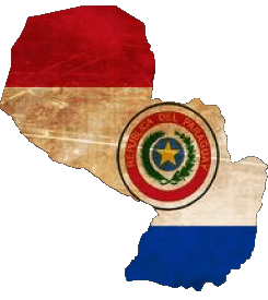 Carta Geografica Paraguay America Bandiere 
